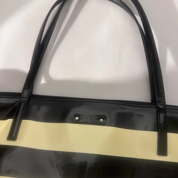 Kate Spade Black and cream color Striped Tote - Picture 9 of 15